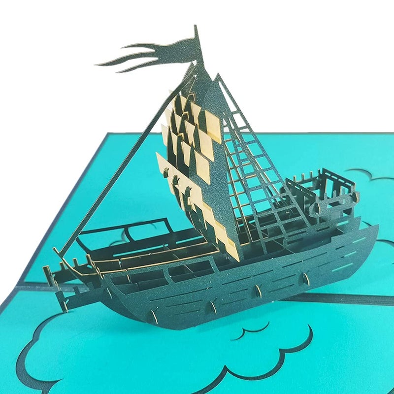 the love Set of 2 Sailing Boat Pop Up Cards Greeting Cards for Congratulation, for Special Day,Valentine's Day, Birthday or Wedding Congratulation, with Envelope (Mixing 2 styles) - Image 5